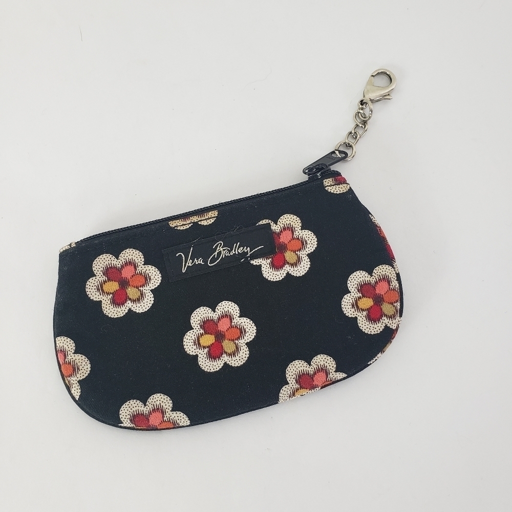Vera Bradley keychain card case black floral